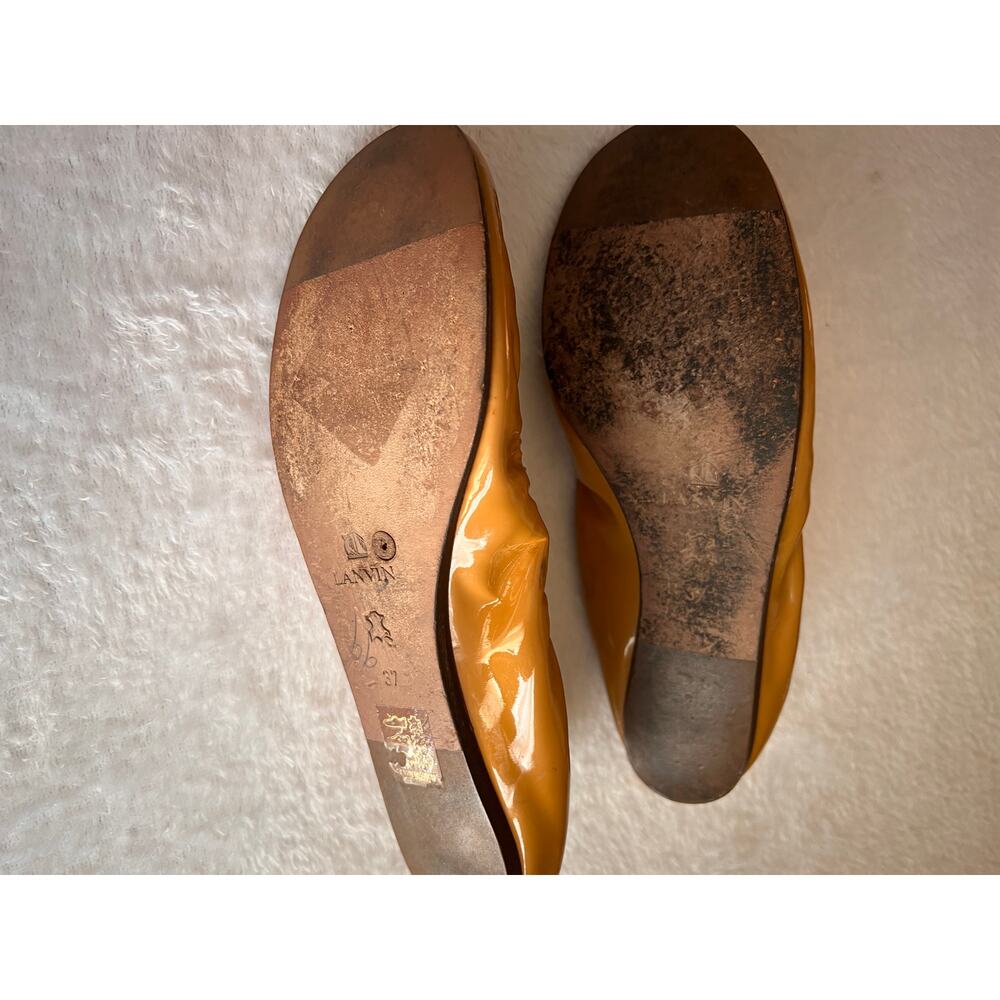 Lanvin Paris Patent Leather Elasticized Ballerina Flats Euro 37 - Picture 7 of 8